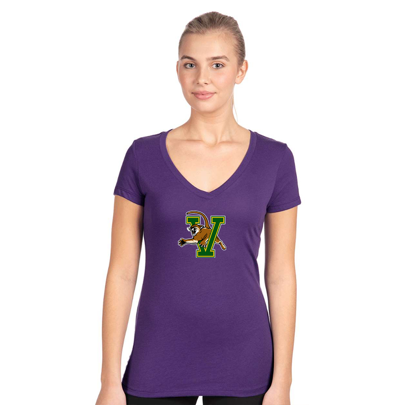 Women's  Vermont Catamounts  Next Level V-Neck T-Shirt
